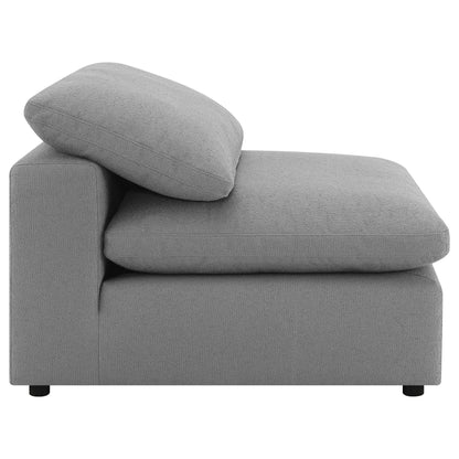 Neil Boucle Upholstered Armless Chair Grey