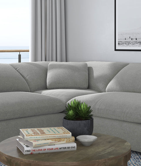 Malka Boucle Upholstered Corner Chair GreyGrey