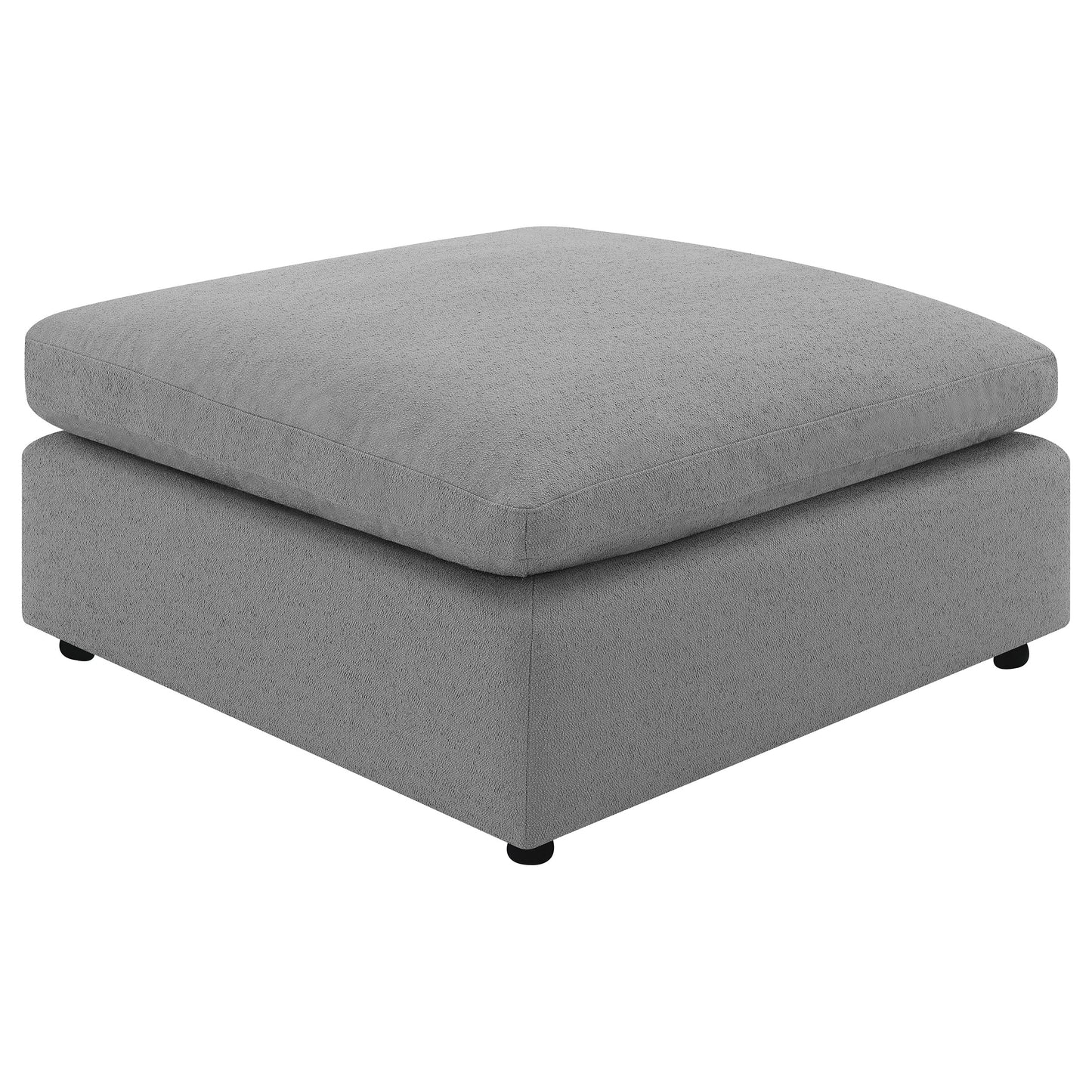 neil boucle upholstered ottoman grey