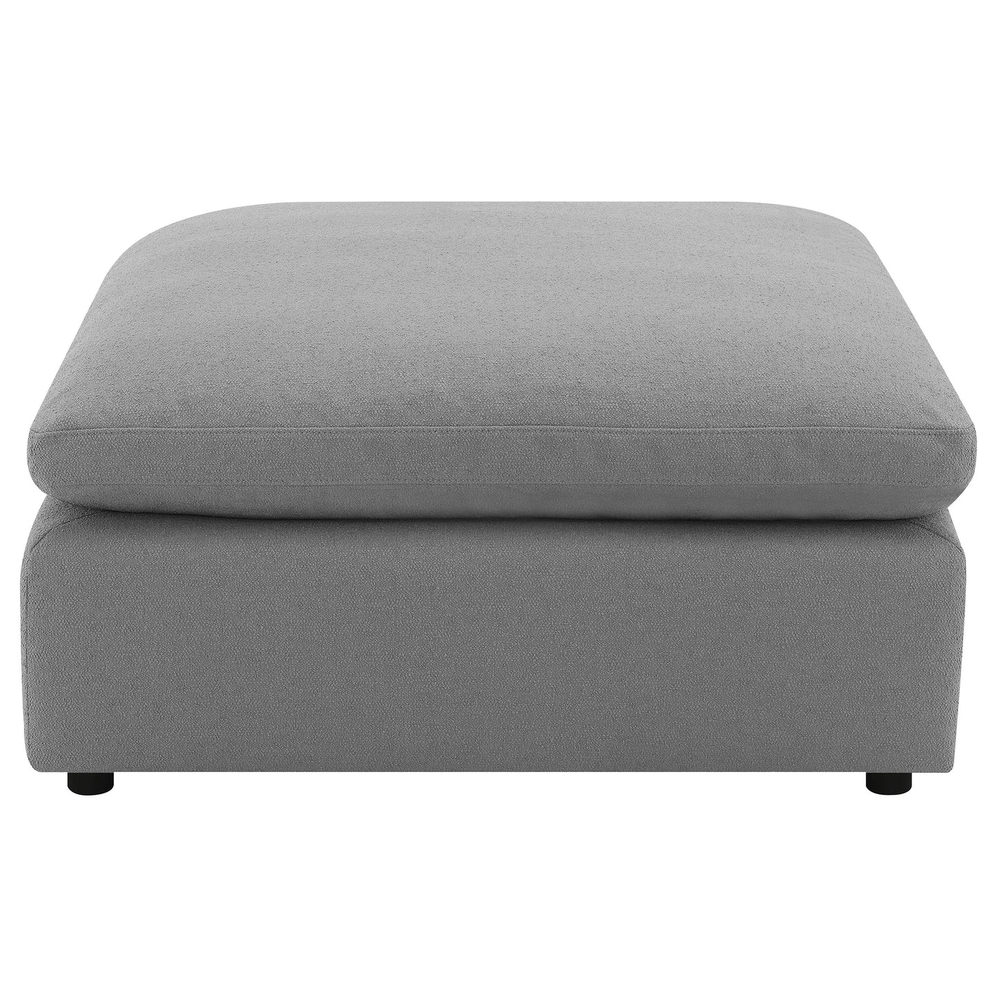 neil boucle upholstered ottoman grey