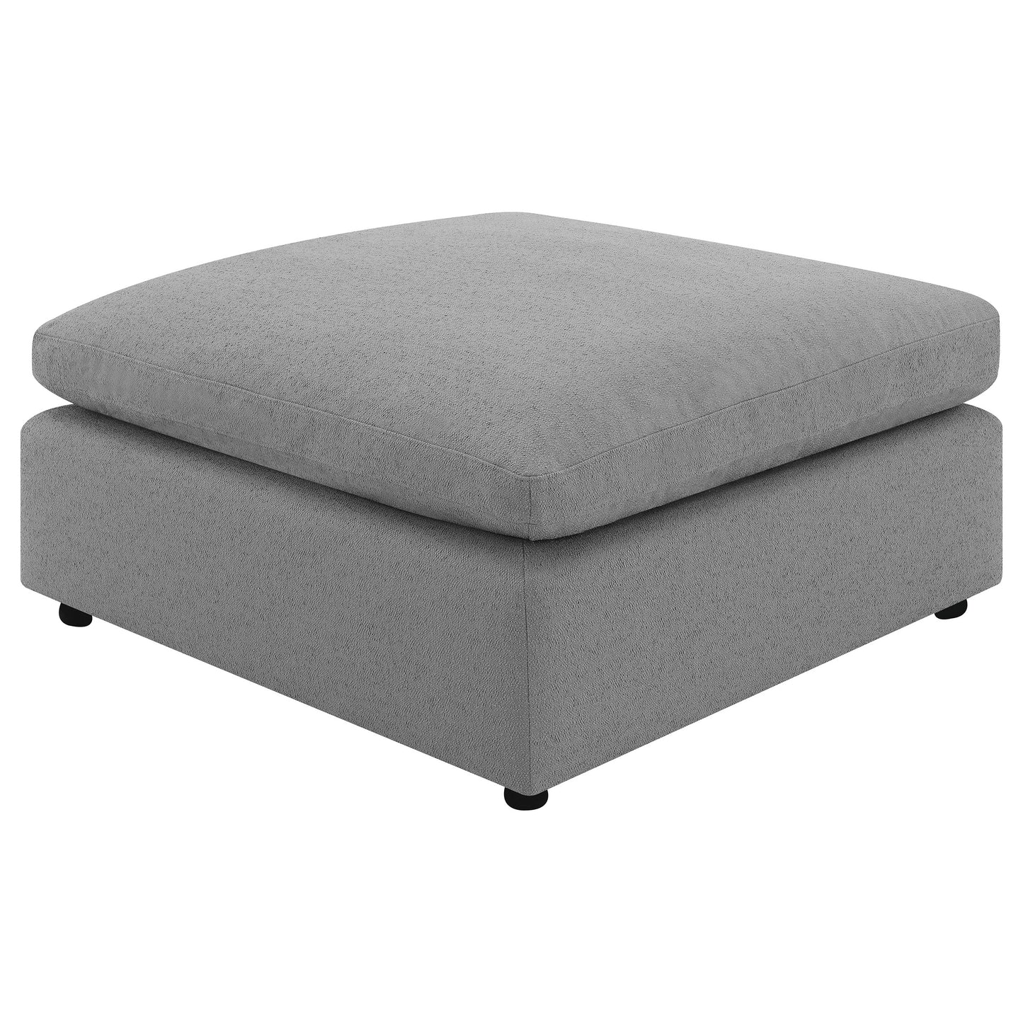 neil boucle upholstered ottoman grey