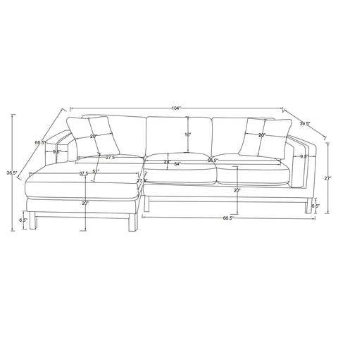 Izuku Boucle Upholstered Sectional Chaise Sofa Sand