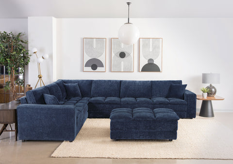 Mayfield 7-piece Upholstered Modular Sectional Sofa Blue
