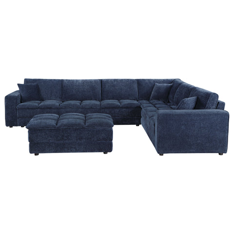 Mayfield 7-piece Upholstered Modular Sectional Sofa Blue
