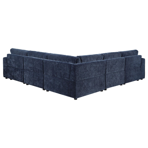 Isabella 5-piece Upholstered Modular Sectional Sofa Blue