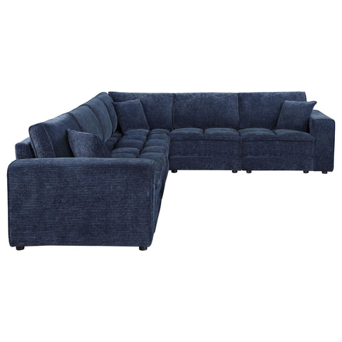 Isabella 5-piece Upholstered Modular Sectional Sofa Blue