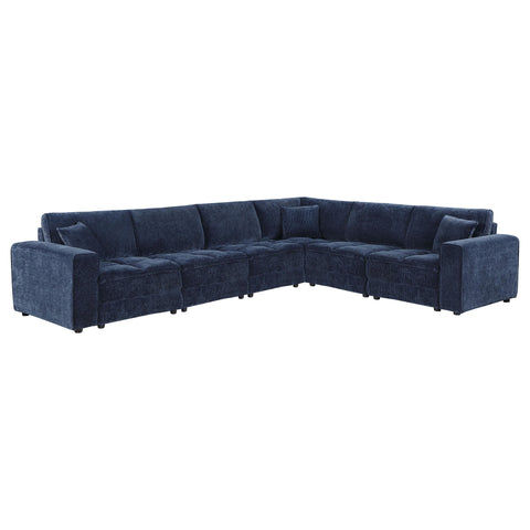 Isabella 6-piece Upholstered Modular Sectional Sofa Blue