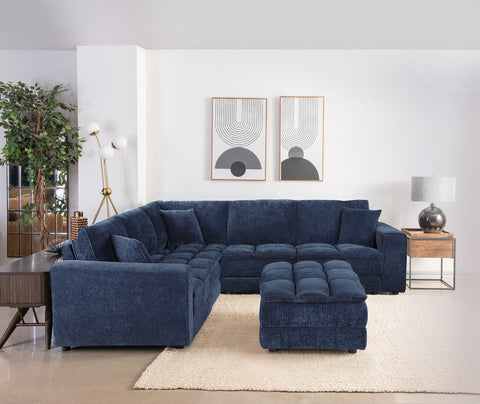 Mayfield 6-piece Upholstered Modular Sectional Sofa Blue