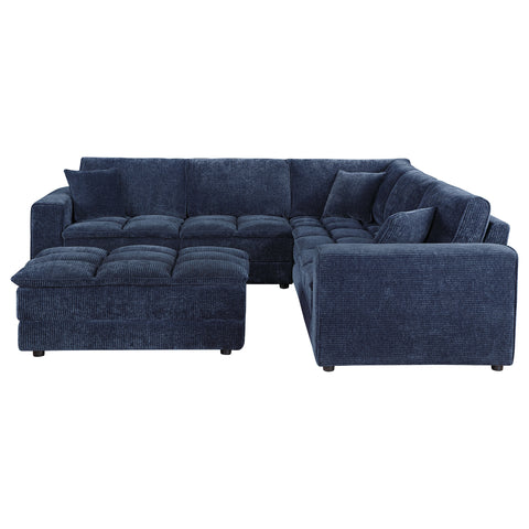 Mayfield 6-piece Upholstered Modular Sectional Sofa Blue