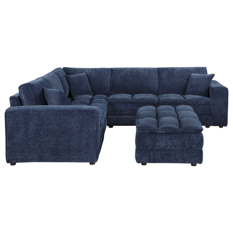 Mayfield 6-piece Upholstered Modular Sectional Sofa Blue
