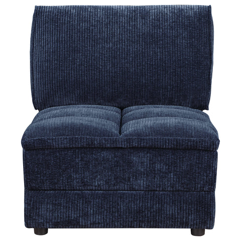 Mayfield Corduroy Upholstered Armless Chair Blue