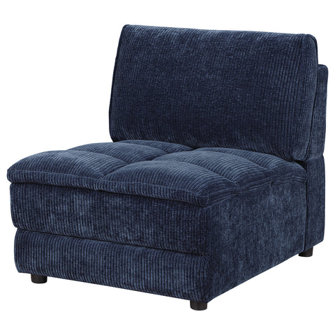 Mayfield Corduroy Upholstered Armless Chair Blue