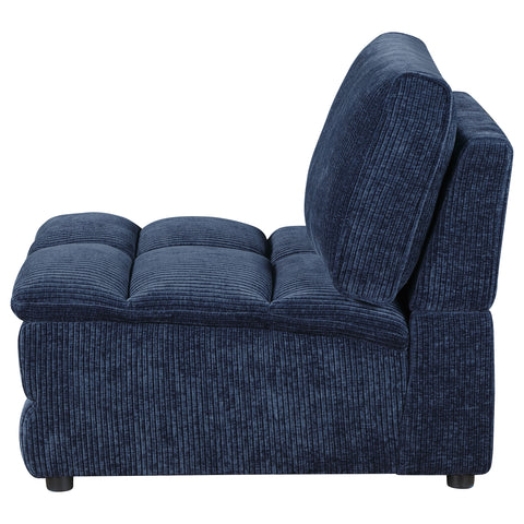 Mayfield Corduroy Upholstered Armless Chair Blue