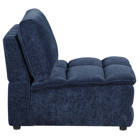 Mayfield Corduroy Upholstered Armless Chair Blue