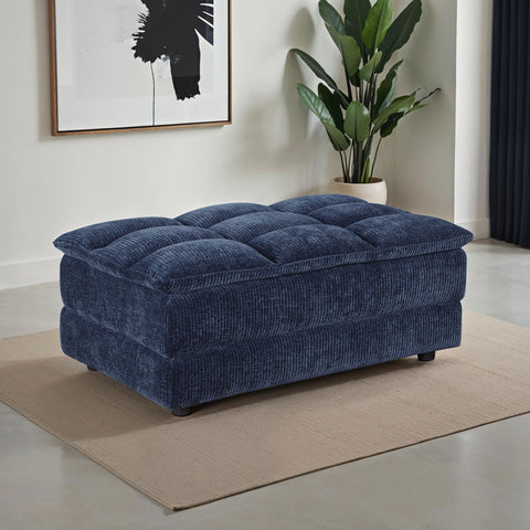 Mayfield Corduroy Upholstered Rectangular Ottoman Blue