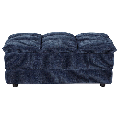 Mayfield Corduroy Upholstered Rectangular Ottoman Blue