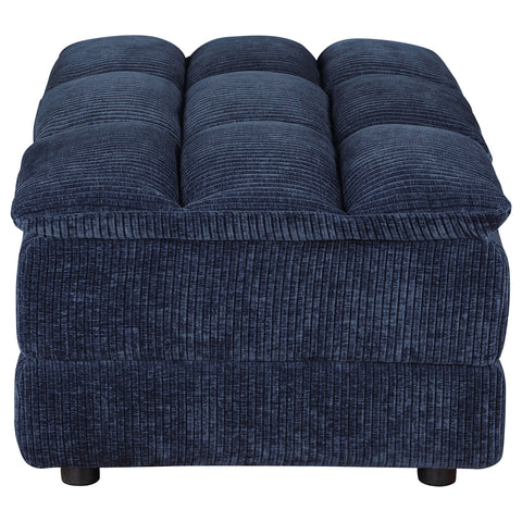 Mayfield Corduroy Upholstered Rectangular Ottoman Blue