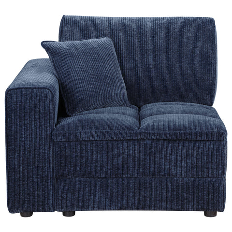 Mayfield Corduroy Upholstered LAF Arm Chair Blue