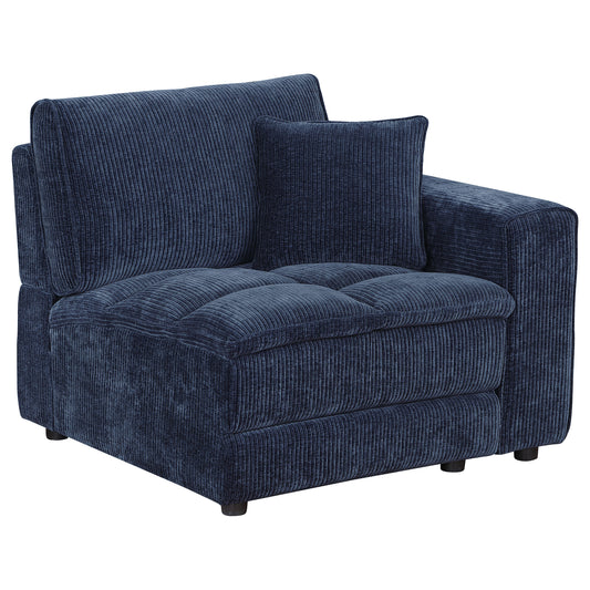 Mayfield Corduroy Upholstered RAF Arm Chair Blue