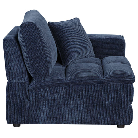 Mayfield Corduroy Upholstered RAF Arm Chair Blue