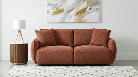 Burnett Fabric Upholstered Modular Lounge Loveseat Coral