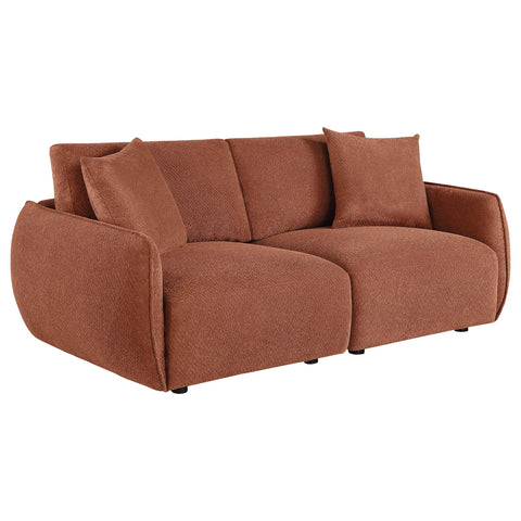 Burnett Fabric Upholstered Modular Lounge Loveseat Coral