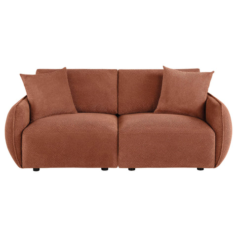 Burnett Fabric Upholstered Modular Lounge Loveseat Coral