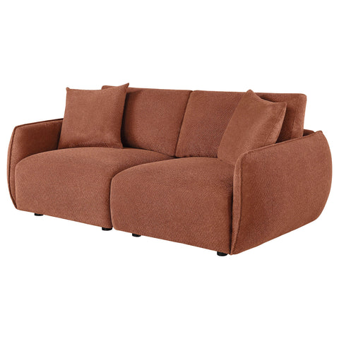 Burnett Fabric Upholstered Modular Lounge Loveseat Coral