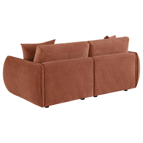 Burnett Fabric Upholstered Modular Lounge Loveseat Coral