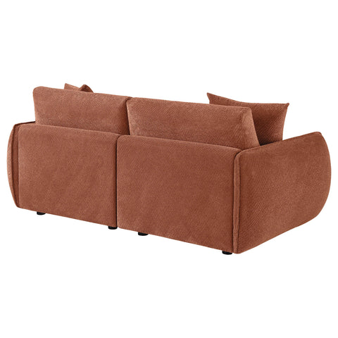 Burnett Fabric Upholstered Modular Lounge Loveseat Coral
