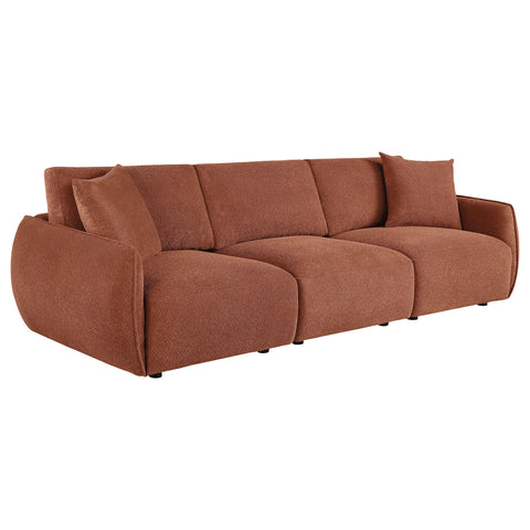 Burnett Fabric Upholstered Modular Lounge Sofa Coral