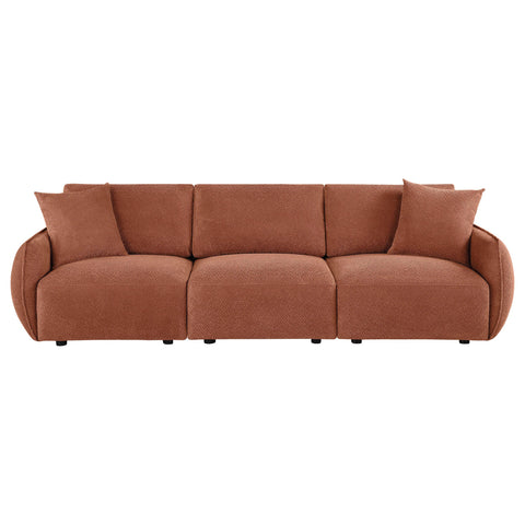 Burnett Fabric Upholstered Modular Lounge Sofa Coral