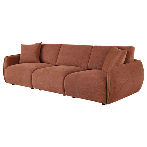 Burnett Fabric Upholstered Modular Lounge Sofa Coral
