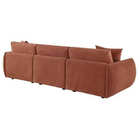 Burnett Fabric Upholstered Modular Lounge Sofa Coral