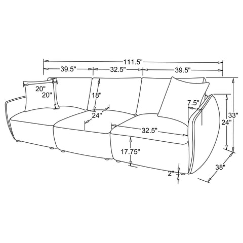 Burnett Fabric Upholstered Modular Lounge Sofa Coral