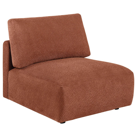 Burnett Fabric Upholstered Modular Armless Chair Coral
