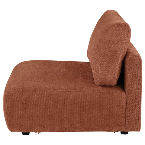 Burnett Fabric Upholstered Modular Armless Chair Coral