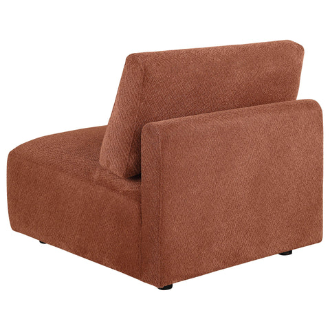 Burnett Fabric Upholstered Modular Armless Chair Coral