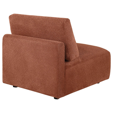 Burnett Fabric Upholstered Modular Armless Chair Coral