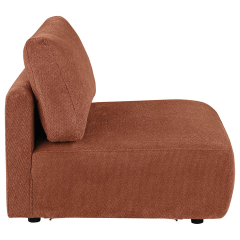 Burnett Fabric Upholstered Modular Armless Chair Coral