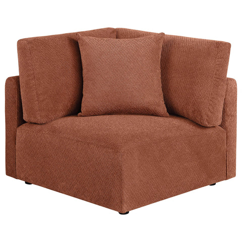 Burnett Fabric Upholstered Modular Corner Chair Coral