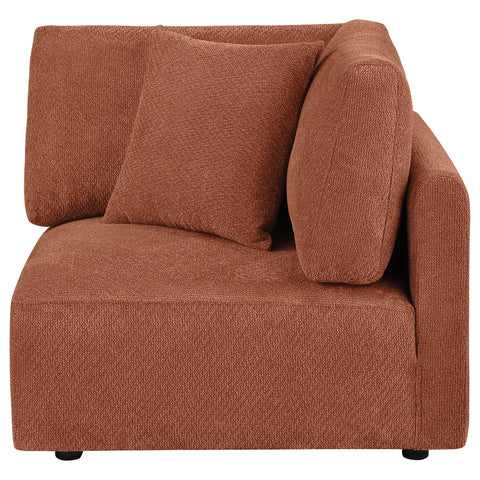 Burnett Fabric Upholstered Modular Corner Chair Coral