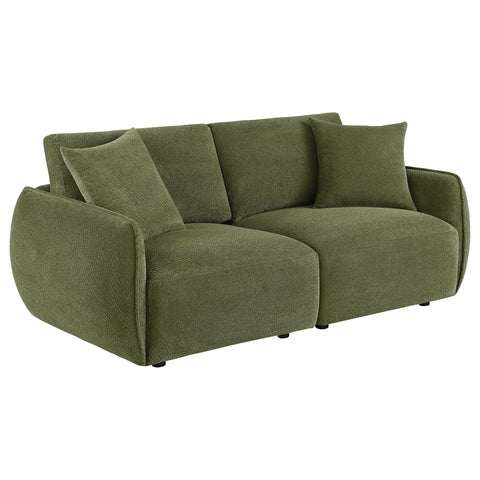 Burnett Fabric Upholstered Modular Lounge Loveseat Green