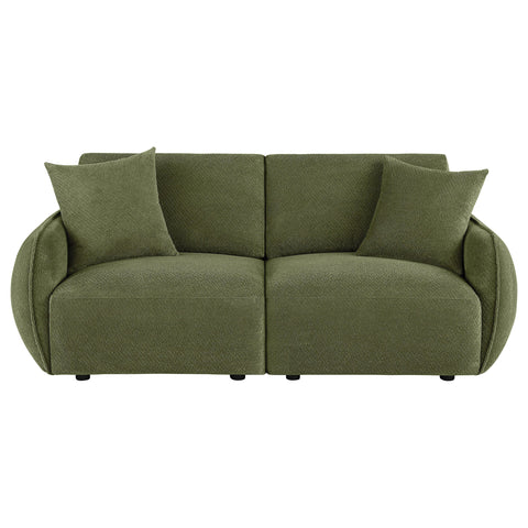 Burnett Fabric Upholstered Modular Lounge Loveseat Green