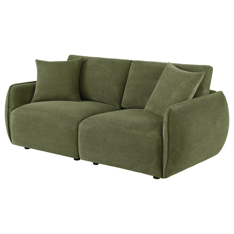 Burnett Fabric Upholstered Modular Lounge Loveseat Green