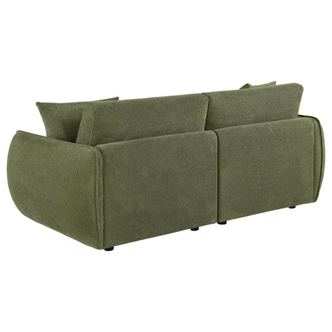 Burnett Fabric Upholstered Modular Lounge Loveseat Green