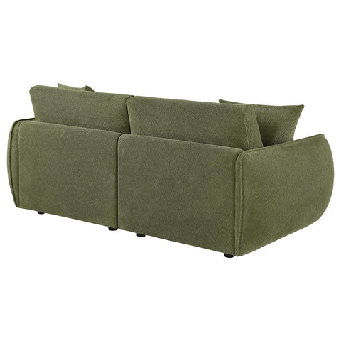 Burnett Fabric Upholstered Modular Lounge Loveseat Green