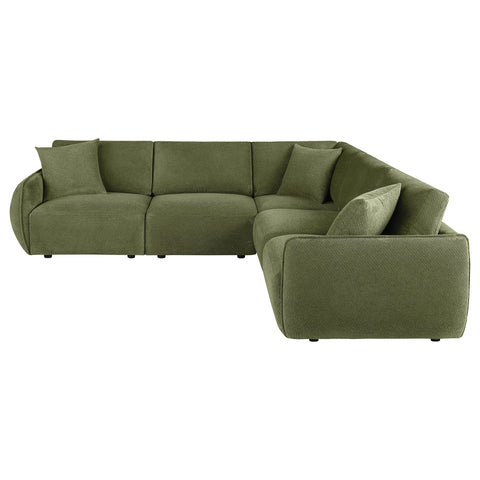 Burnett 5-piece Fabric Upholstered Modular Sectional Sofa Green