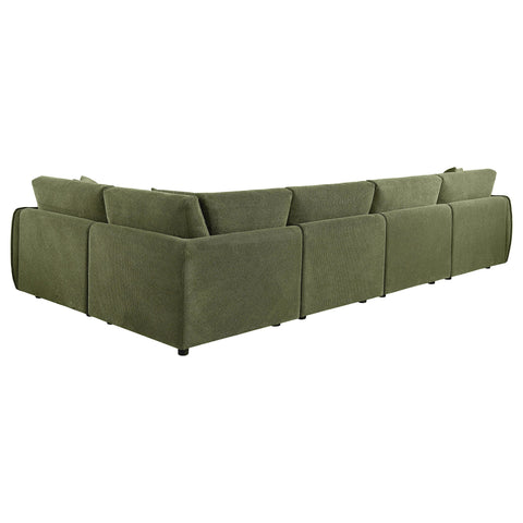 Burnett 5-piece Fabric Upholstered Modular Sectional Sofa Green