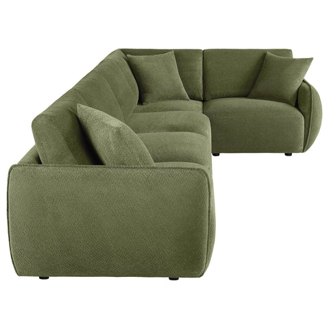 Burnett 5-piece Fabric Upholstered Modular Sectional Sofa Green